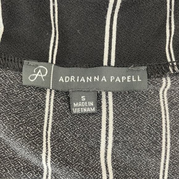 ADRIANNA PAPELL Career Blouse Size Small Flutter Sleeve Striped Emo Travel - Picture 7 of 7
